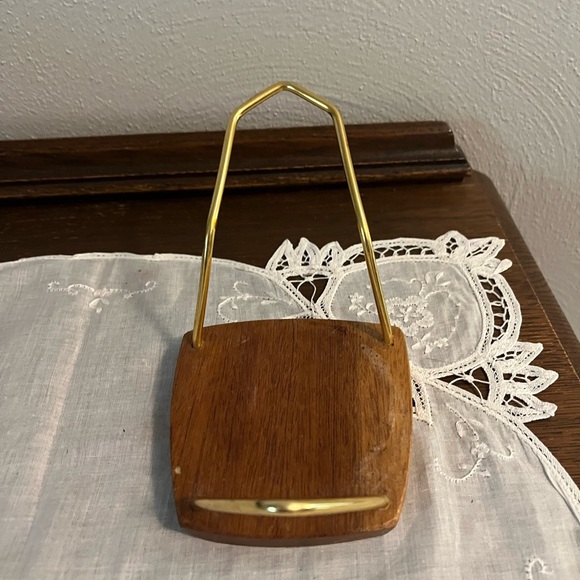 Stylish Wooden and Gold Metal Holder Made in England - Picture 1 of 6